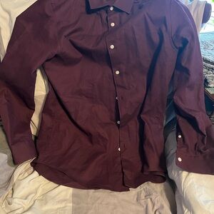 Zara Rich Burgundy Men's Dress Shirt
